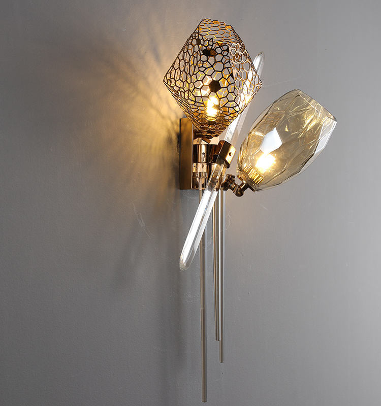 Modern Brass Glass LED Wall Lamp
