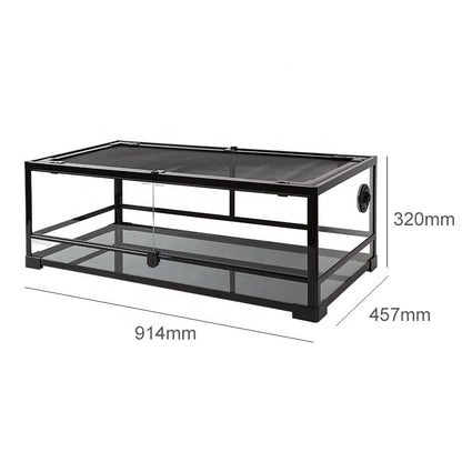 Black Full-Glass Custom Reptile Terrarium Reptile Tank