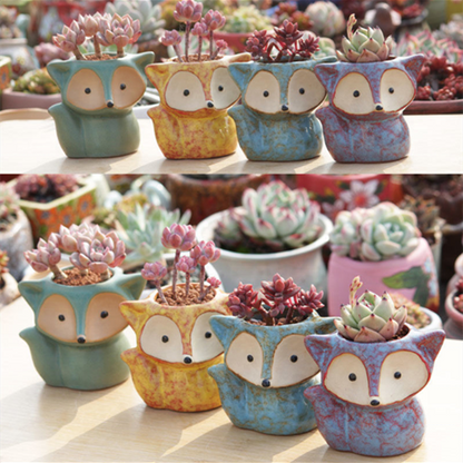 Fox Shape Ceramic Mini Flower Vase