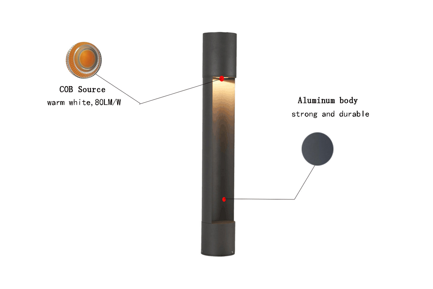 Modern LED Bollard Light for Outdoor Garden