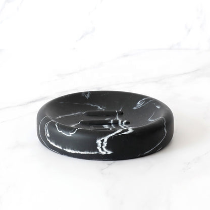 Комплект для ванной комнаты из 4 предметов из матового черного мрамора