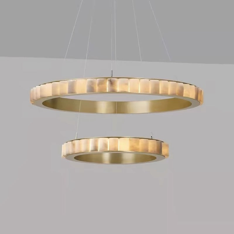 Round Alabaster Chandelier