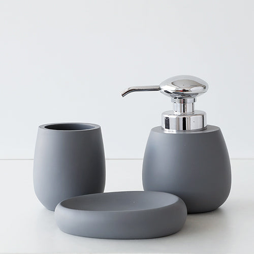 Набор из 3-х предметов серых аксессуаров для ванной комнаты