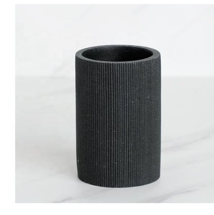 Black Sandstone Resin Bathroom Set