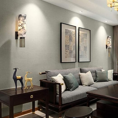 Black Brass Alabaster LED Wall Lamp