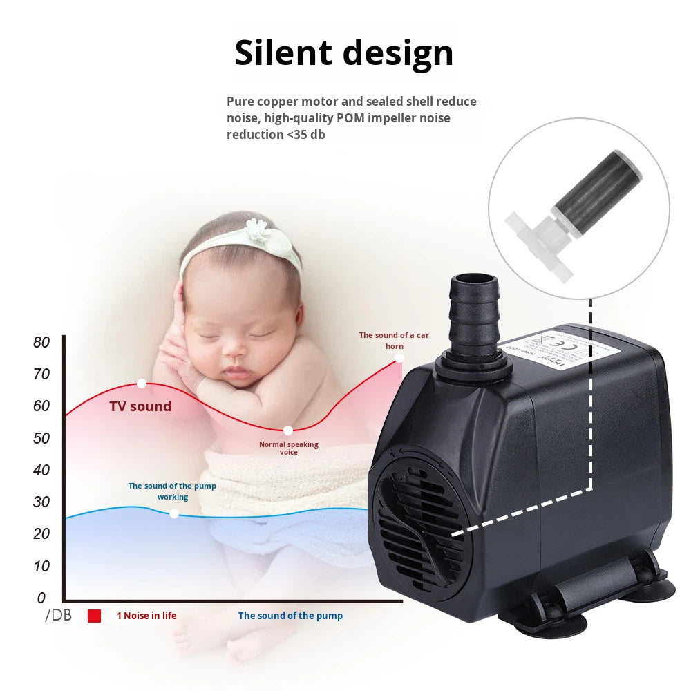 Silent Submersible Pump for Pond & Fountain