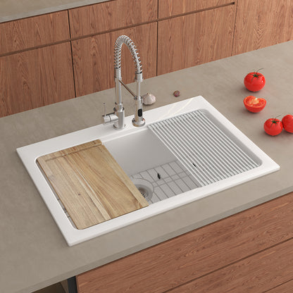 White Above Counter Basin Kitchen Sink