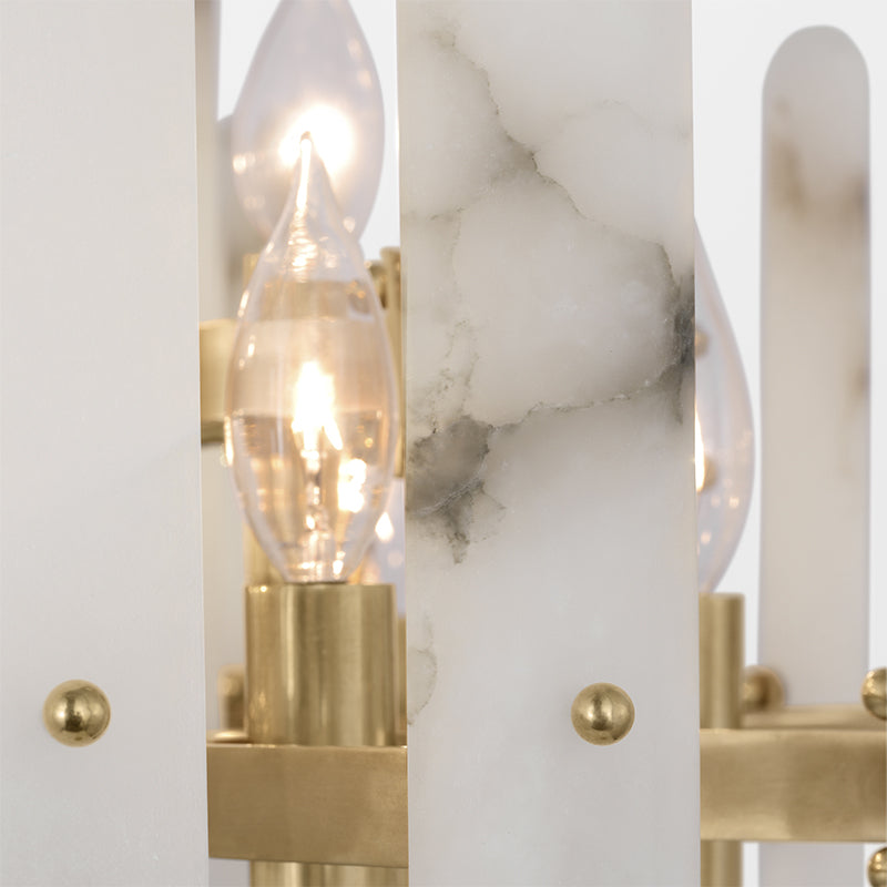 Handcrafted Alabaster Pendant with Brass Finish