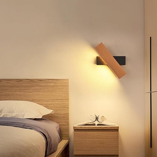 Wood LED Dimmable Touch Wall Lamp