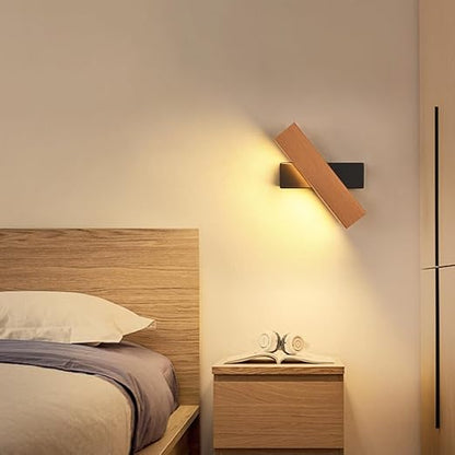 Wood LED Dimmable Touch Wall Lamp