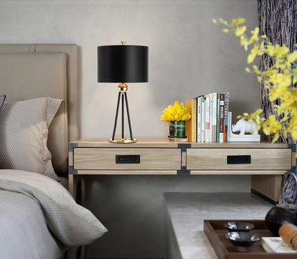 American Modern Black Fabric Lamp