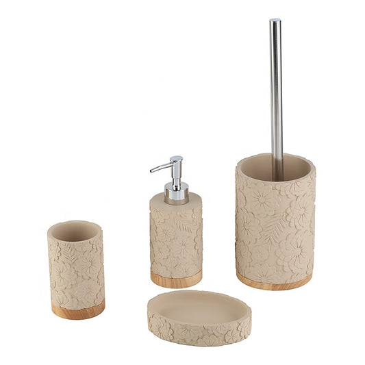 Classic Flower Pattern Bathroom Accessories Set