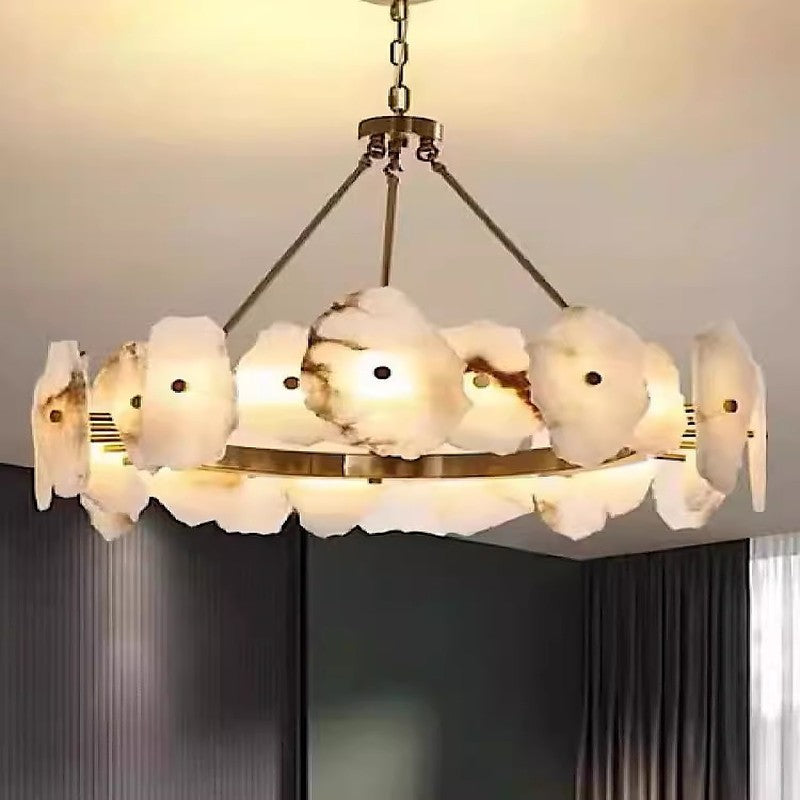 Natural Alabaster Chandelier for Dining Room
