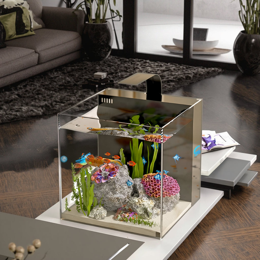 Modern 4L Ultra-White Glass Aquarium