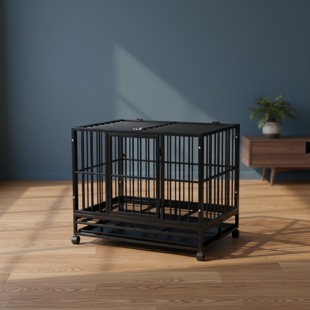 Heavy Duty Folding Iron Dog Cage