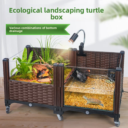 Large Landscape Glass Ecological Turtle Tank