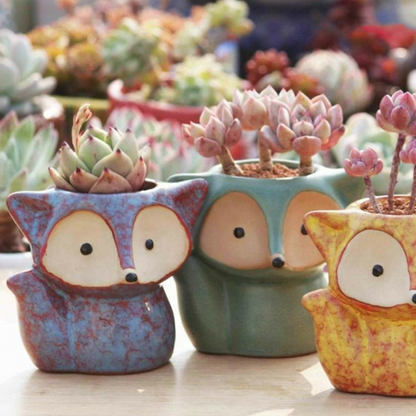 Fox Shape Ceramic Mini Flower Vase