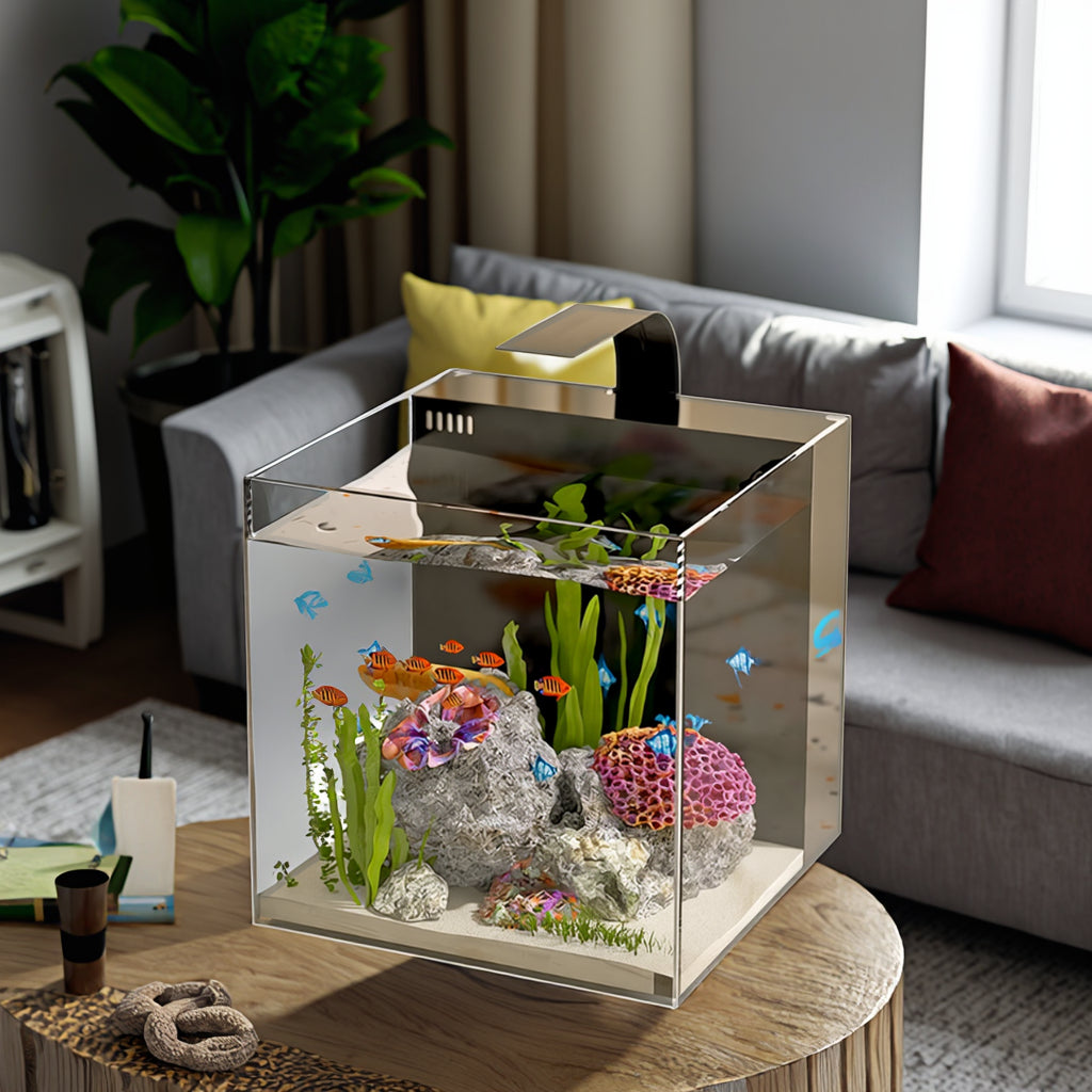 Modern 4L Ultra-White Glass Aquarium