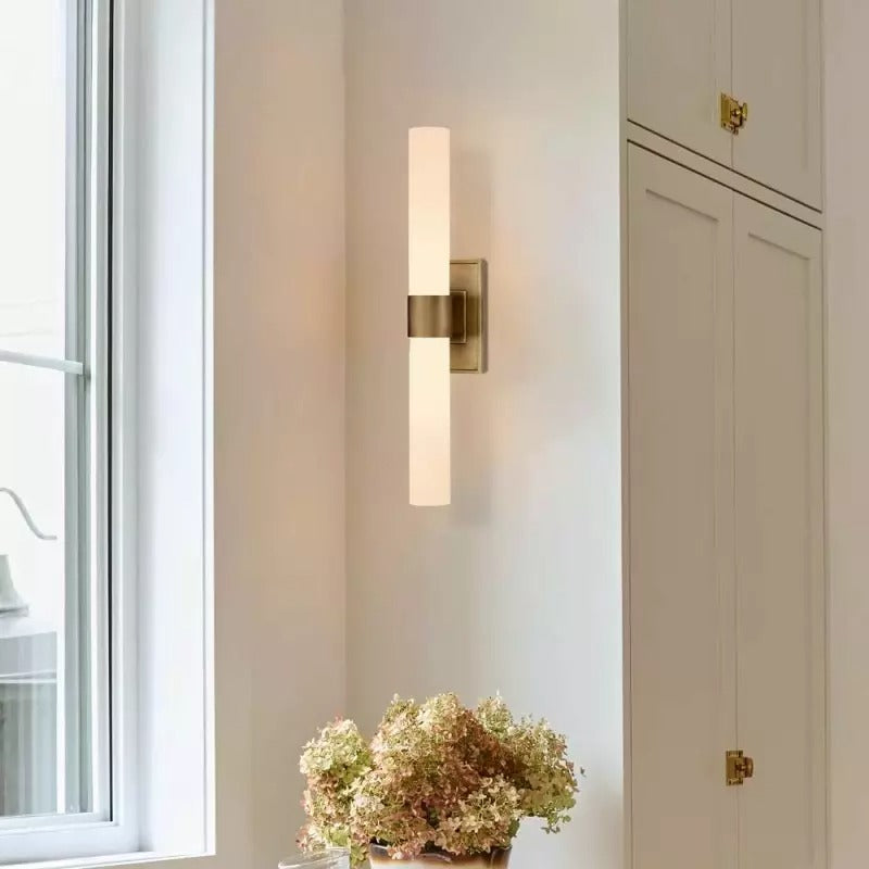 Matte Golden White Glass Wall Sconces