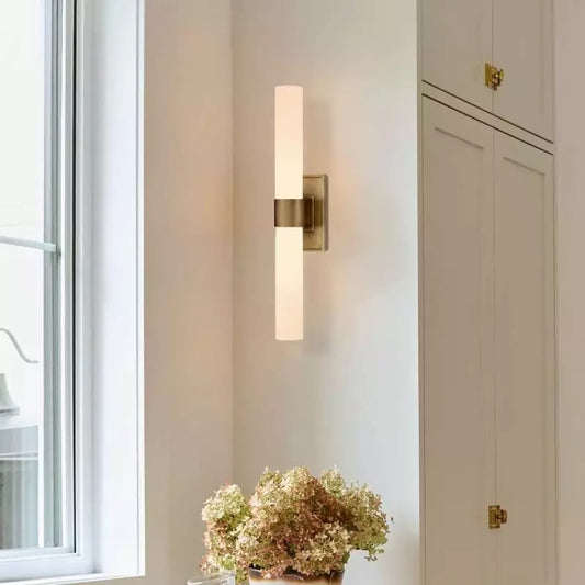 Matte Golden White Glass Wall Sconces