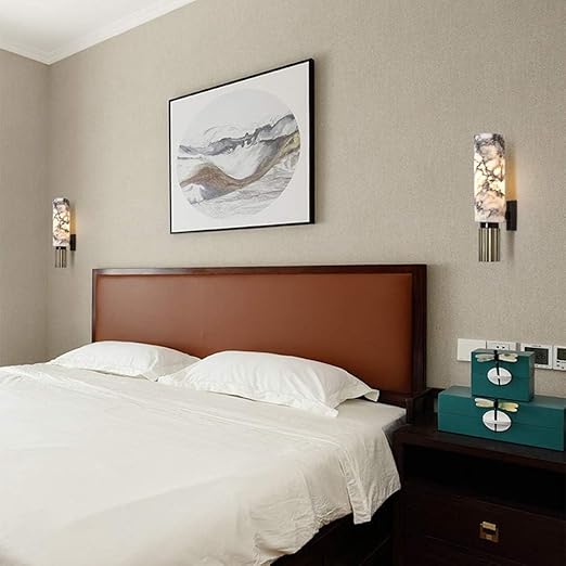 Black Brass Alabaster LED Wall Lamp