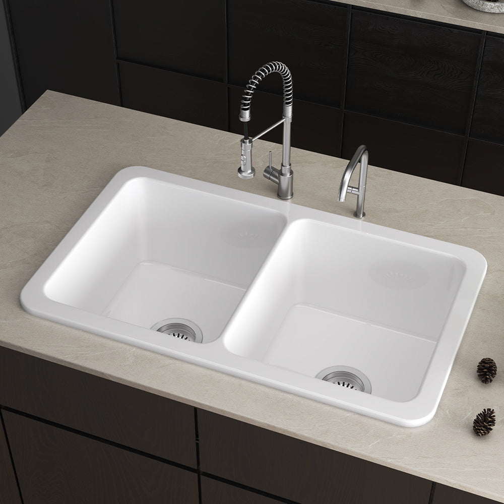White Workstation Kitchen Farmhouse Sink
