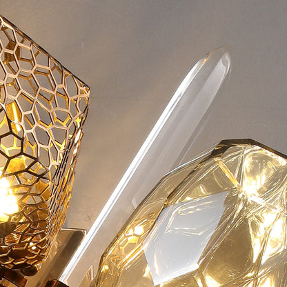 Modern Brass Glass LED Wall Lamp