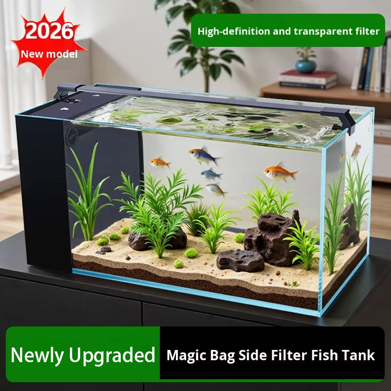 Ultra White Glass Desktop Living Room Fish Tank