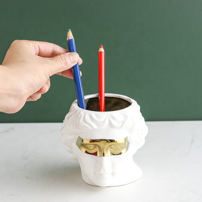 David Head Shape Succulents Figure Statue Flower Pot