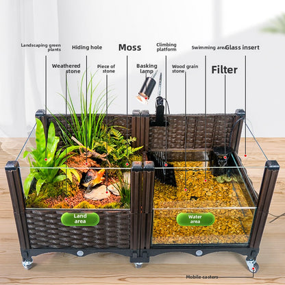 Large Landscape Glass Ecological Turtle Tank