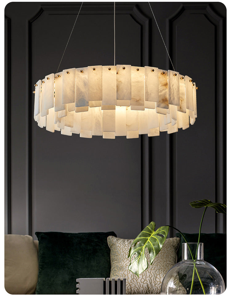 Natural Stone Alabaster Chandelier Fixture