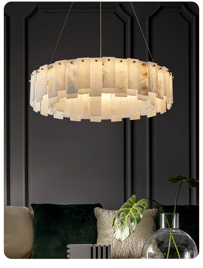 Natural Stone Alabaster Chandelier Fixture