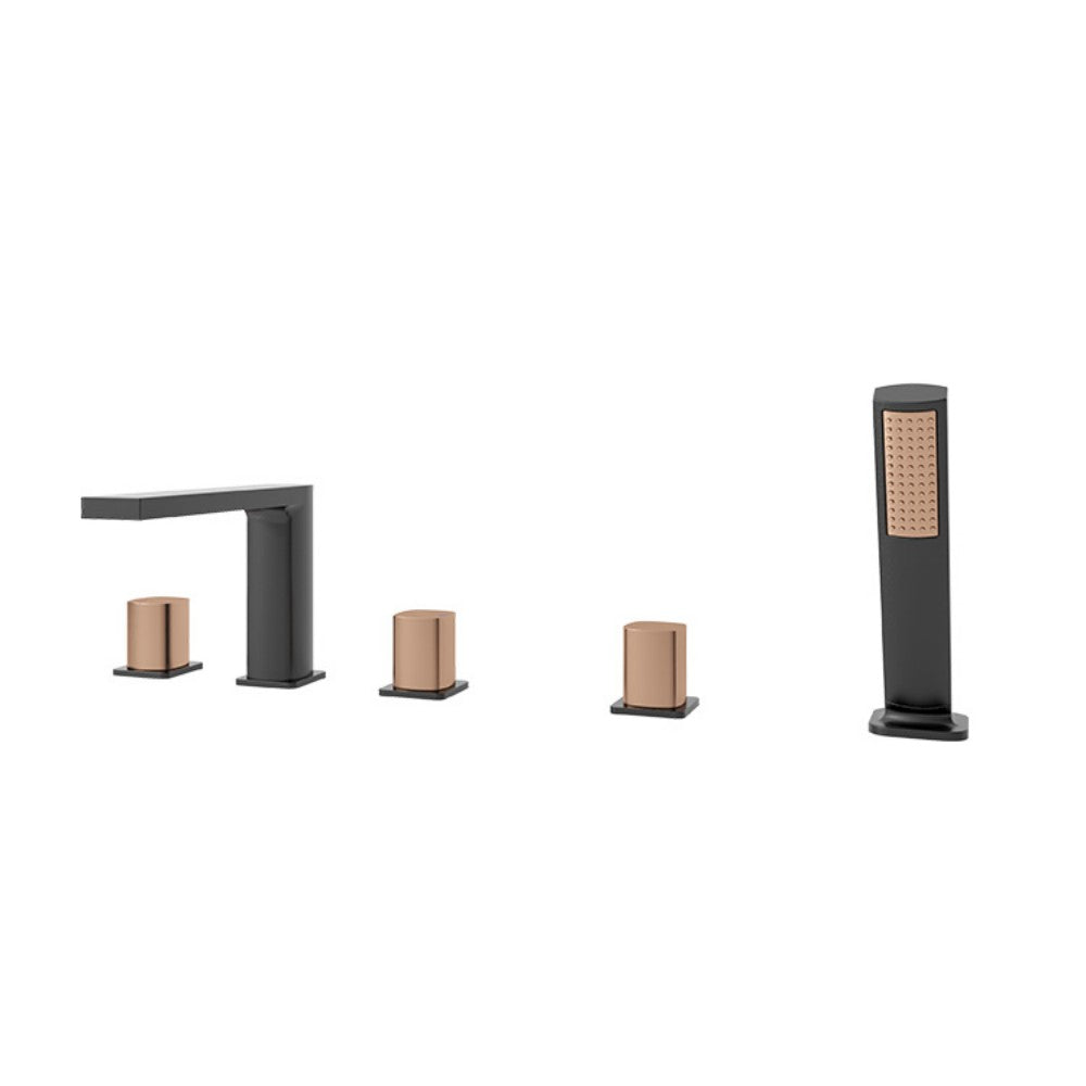 Латунный кран для раковины с водопадом, черное золото