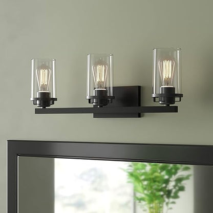 Black Farmhouse Metal Glass Wall Lamp