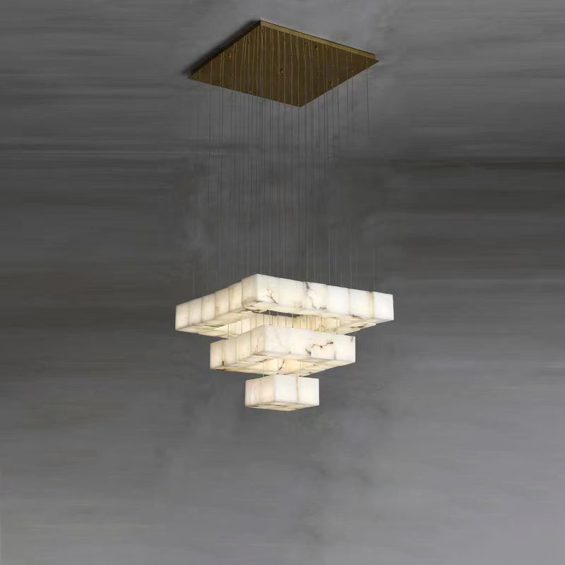Natural Alabaster Chandelier for Dining Room