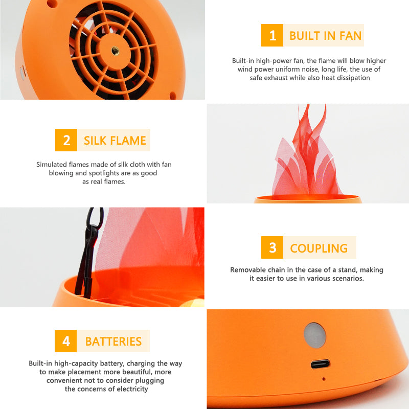 HZ-K02 Simulation Pumpkin Flame Lamp (Rechargeable)