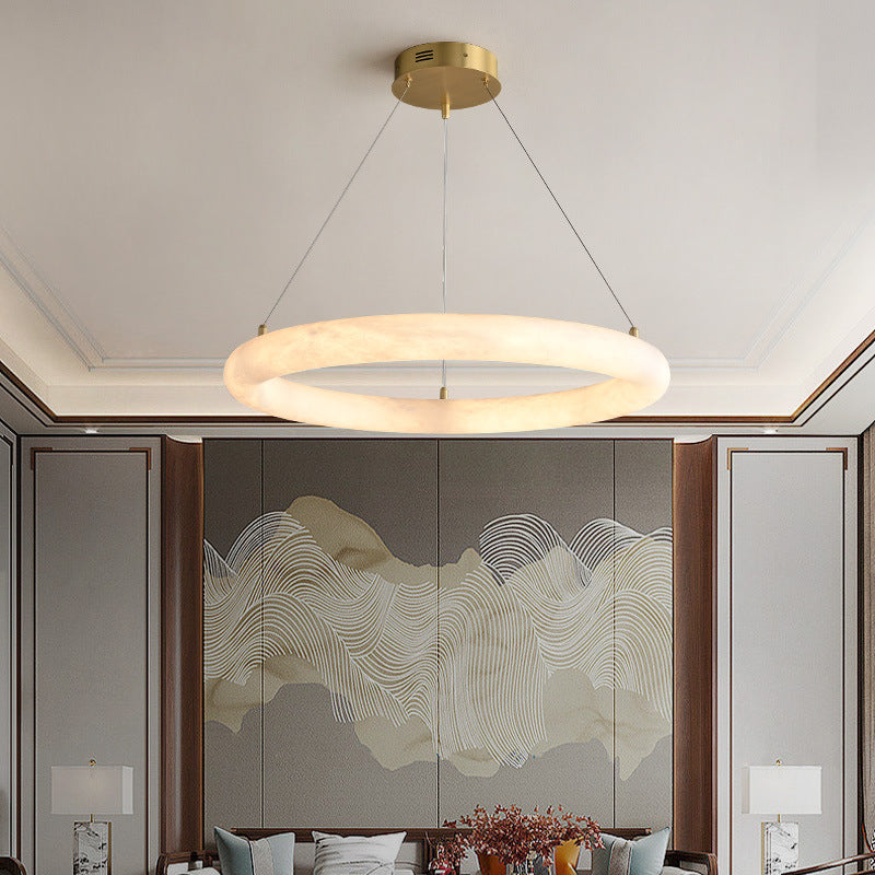 Alabaster Chandelier for Restaurant Lighting