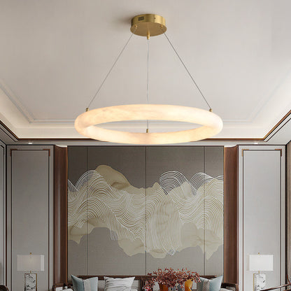 Alabaster Chandelier for Restaurant Lighting