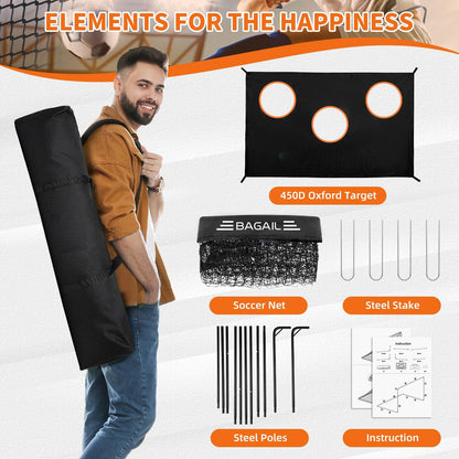 Adjustable 6x4ft Soccer Goal with UV-Resistant Net for Training