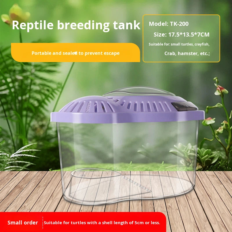 Portable Plastic Kids Turtle Tank With Lid