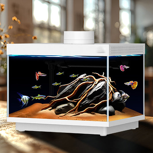 DC5V 2A Square Glass Aquarium 4W RGB LED Oxygen Pump