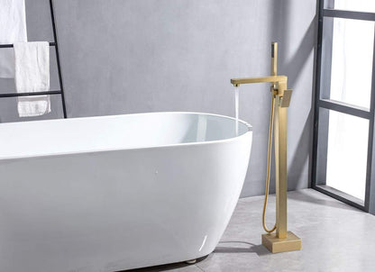 Modern Brushed Gold Floor-standing Bathtub Faucet 61001-G