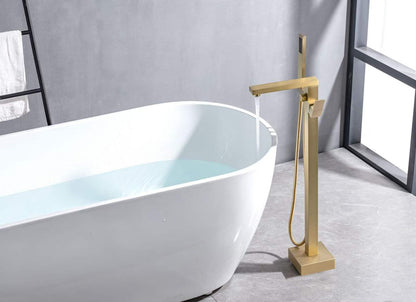 Modern Brushed Gold Floor-standing Bathtub Faucet 61001-G
