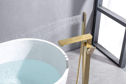 Modern Brushed Gold Floor-standing Bathtub Faucet 61001-G
