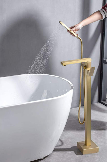 Modern Brushed Gold Floor-standing Bathtub Faucet 61001-G