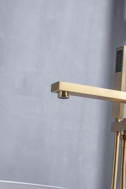 Modern Brushed Gold Floor-standing Bathtub Faucet 61001-G