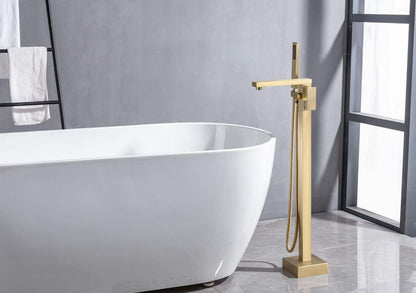Modern Brushed Gold Floor-standing Bathtub Faucet 61001-G