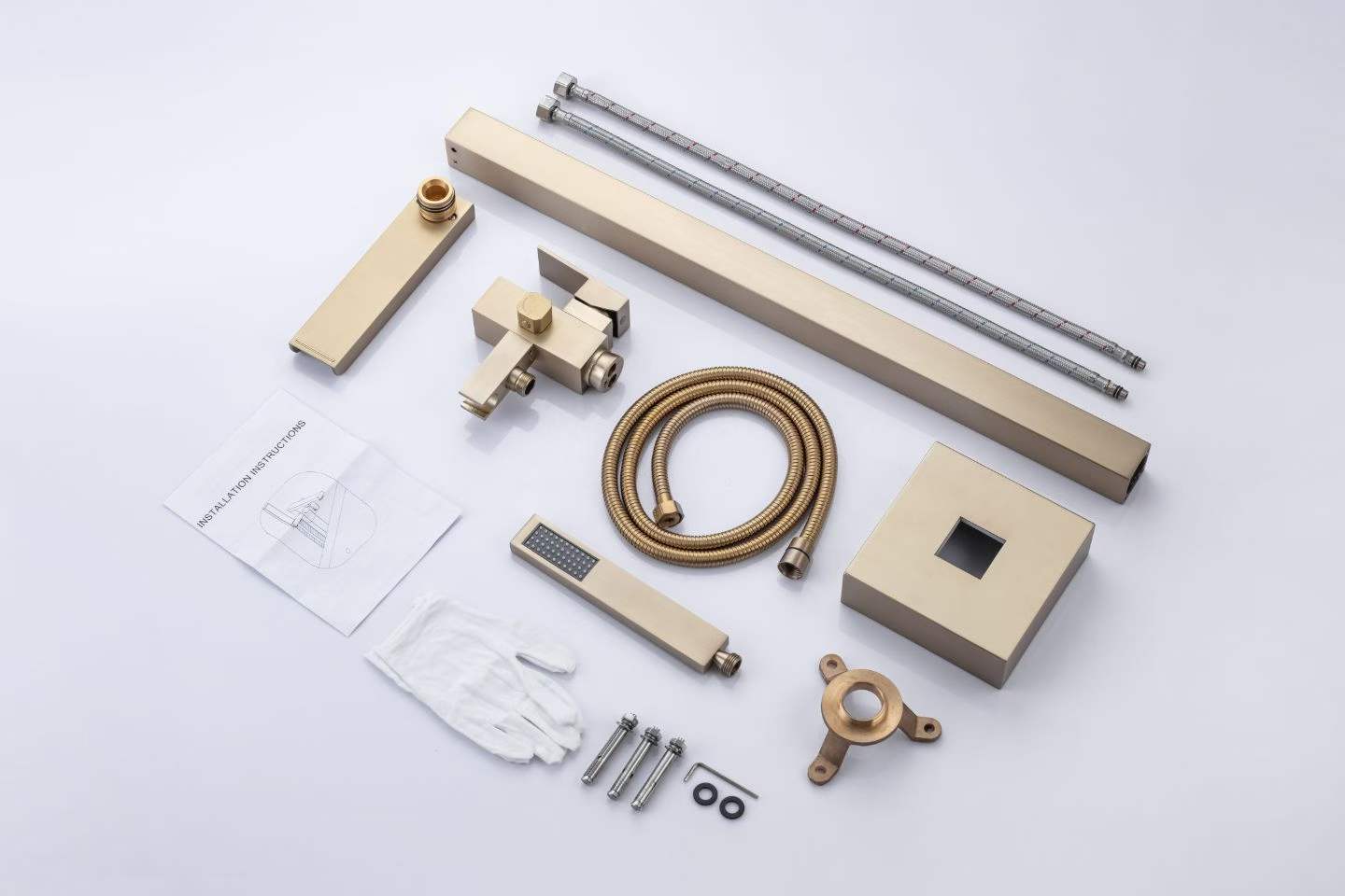 Elegant Brushed Gold Waterfall Bathtub Faucet 61010