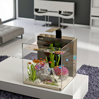 Modern 4L Ultra-White Glass Aquarium