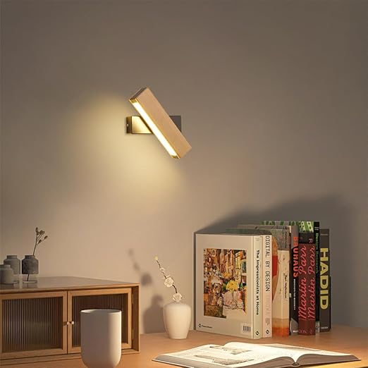 Wood LED Dimmable Touch Wall Lamp